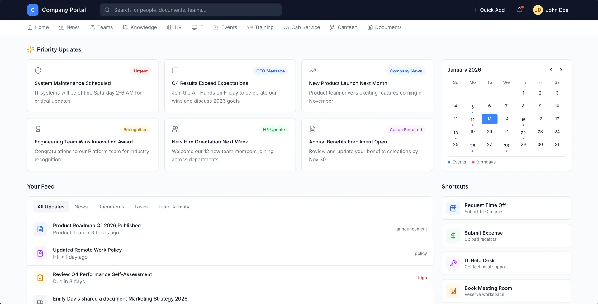 Company Intranet Portal - Hero