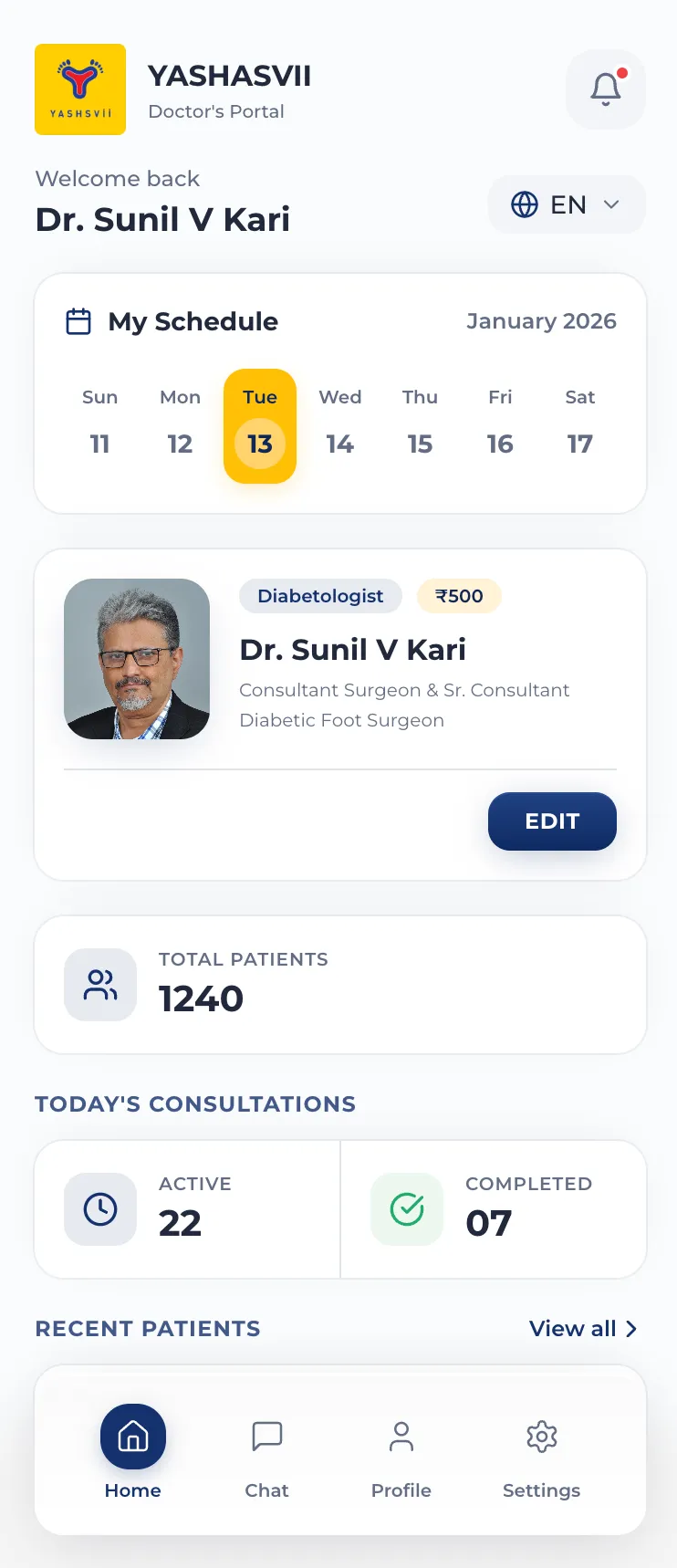 SARATHI – Diabetic Foot Mobile App - Screen 3