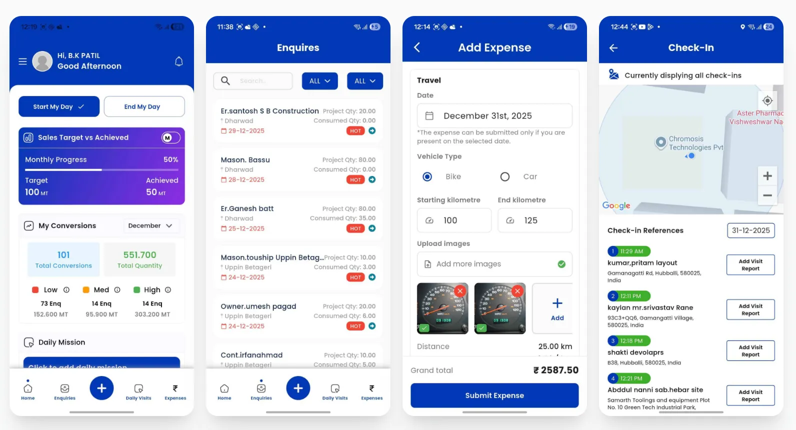 Sales Management Mobile App - Screen 1
