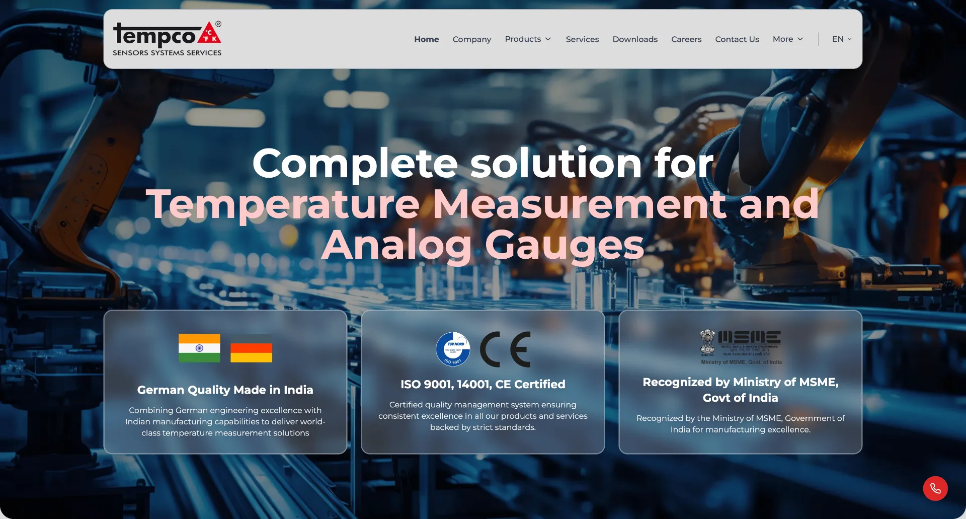 TEMPCO – Industrial Product Website & CMS